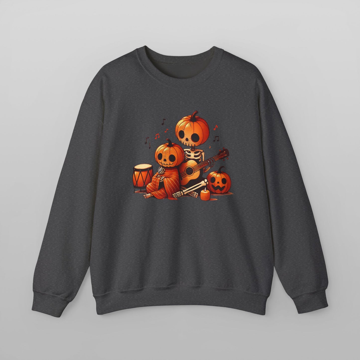 Cozy Halloween Pumpkin Guitar Sweatshirt