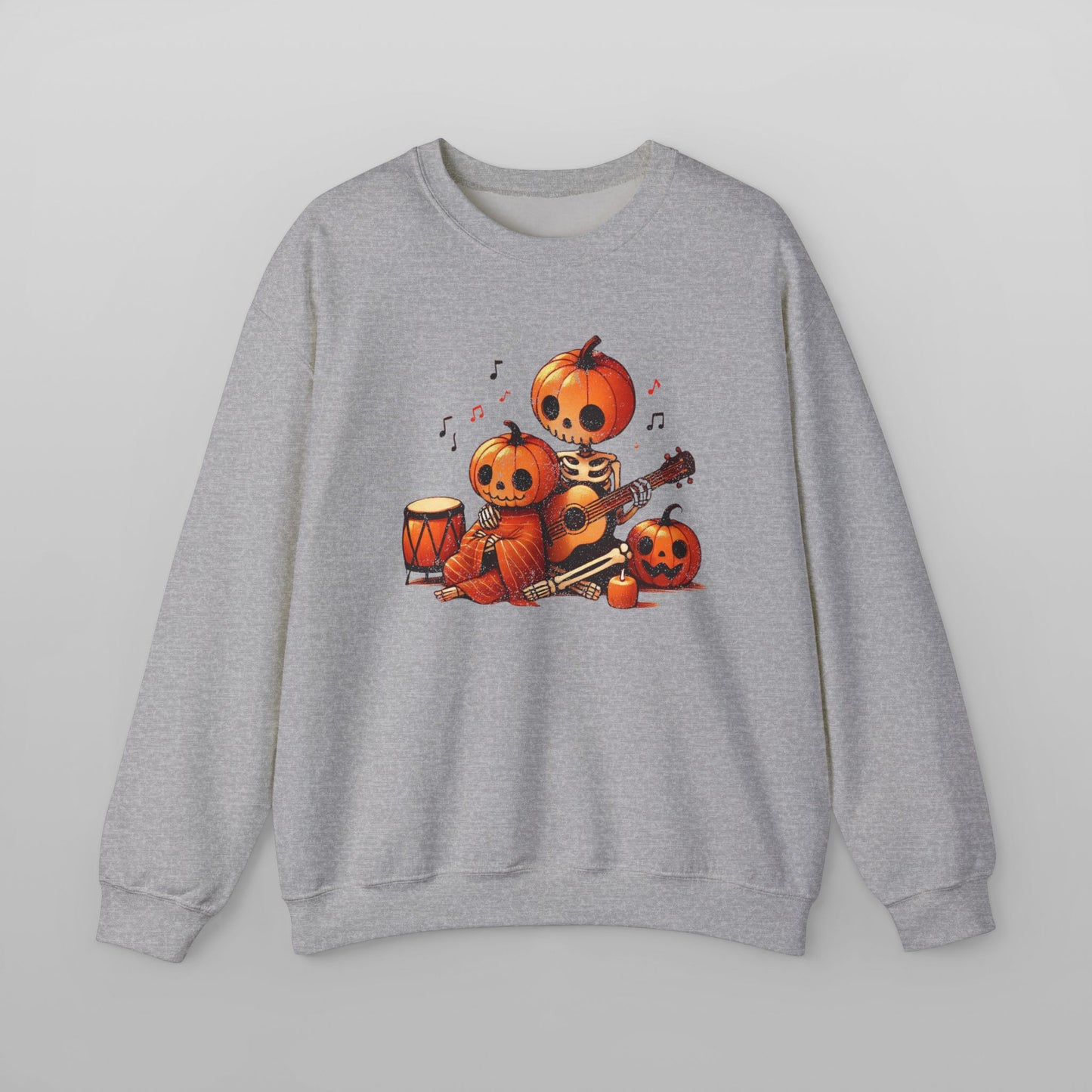 Cozy Halloween Pumpkin Guitar Sweatshirt