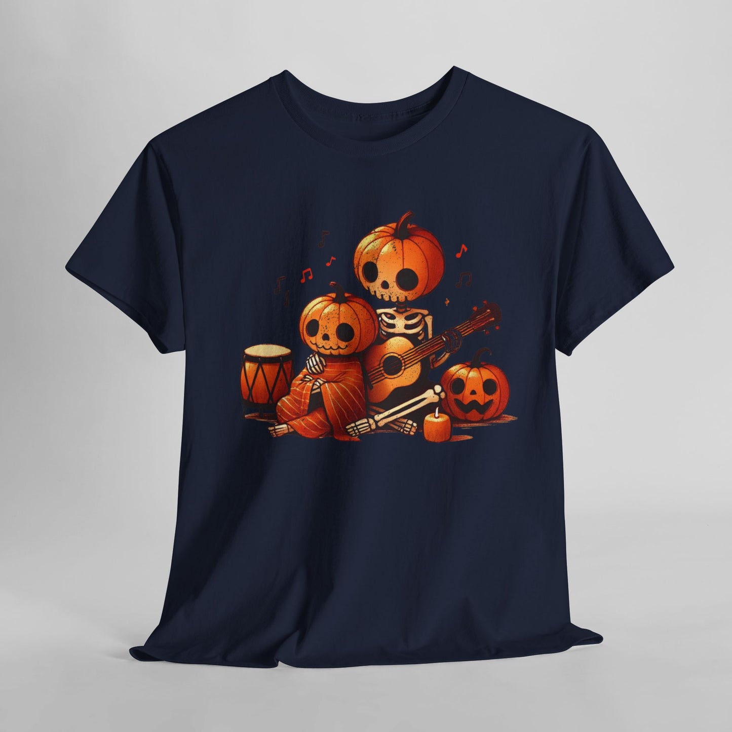 Cozy Halloween Pumpkin Guitar T-Shirt