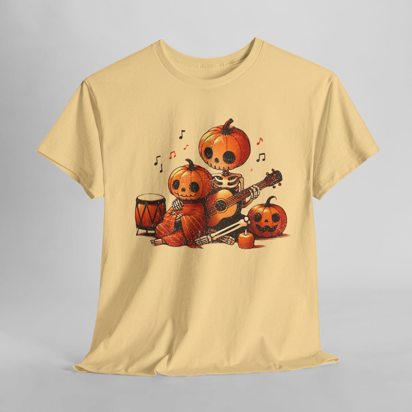 Cozy Halloween Pumpkin Guitar T-Shirt