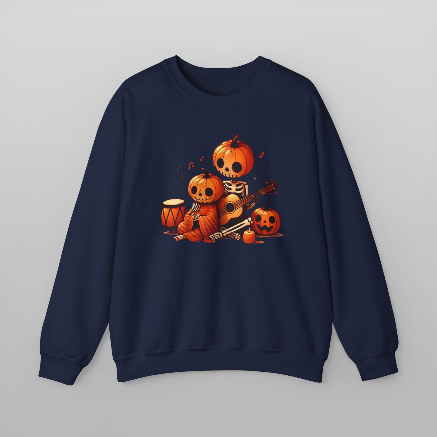 Cozy Halloween Pumpkin Guitar Sweatshirt