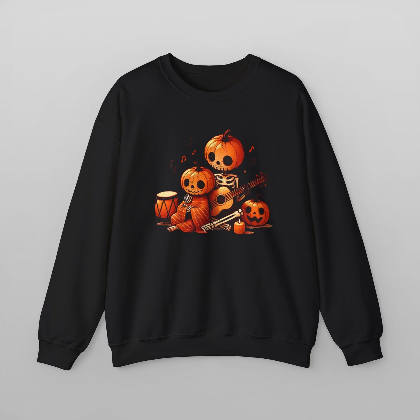 Cozy Halloween Pumpkin Guitar Sweatshirt