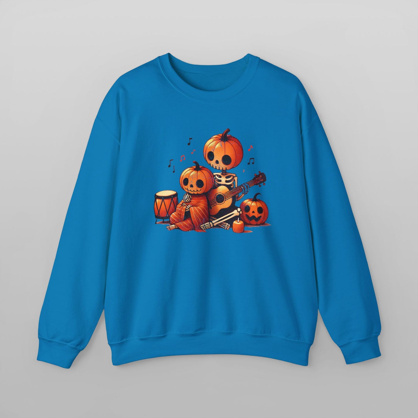 Cozy Halloween Pumpkin Guitar Sweatshirt