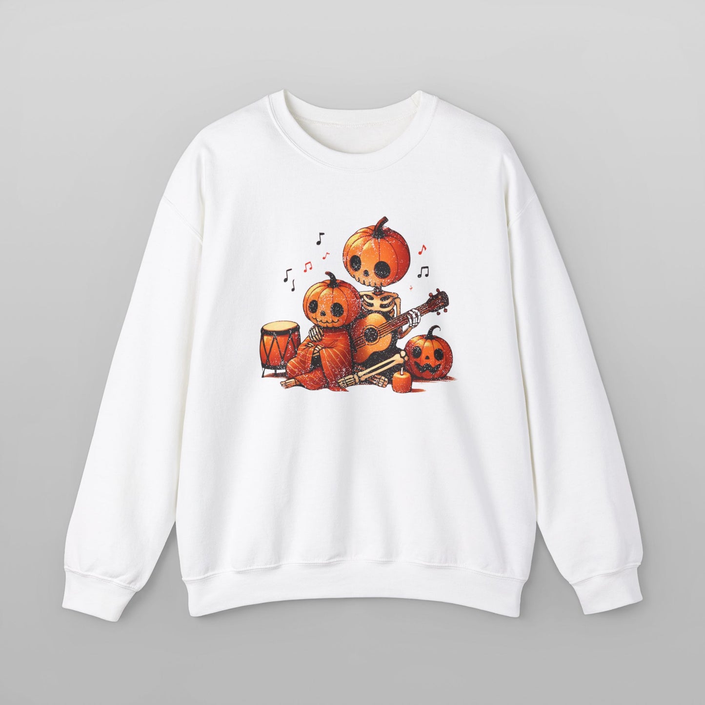 Cozy Halloween Pumpkin Guitar Sweatshirt
