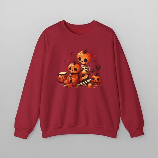 Cozy Halloween Pumpkin Guitar Sweatshirt