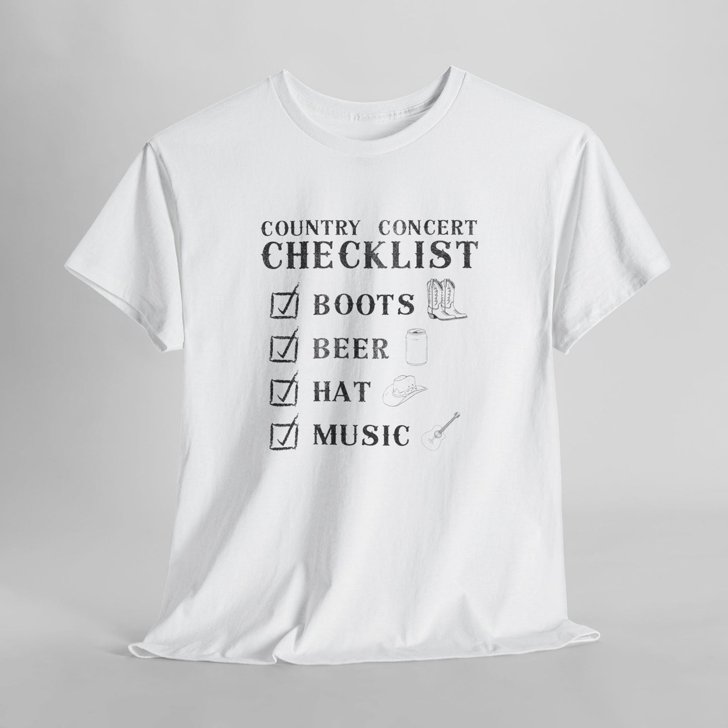 Country Concert Checklist T-Shirt