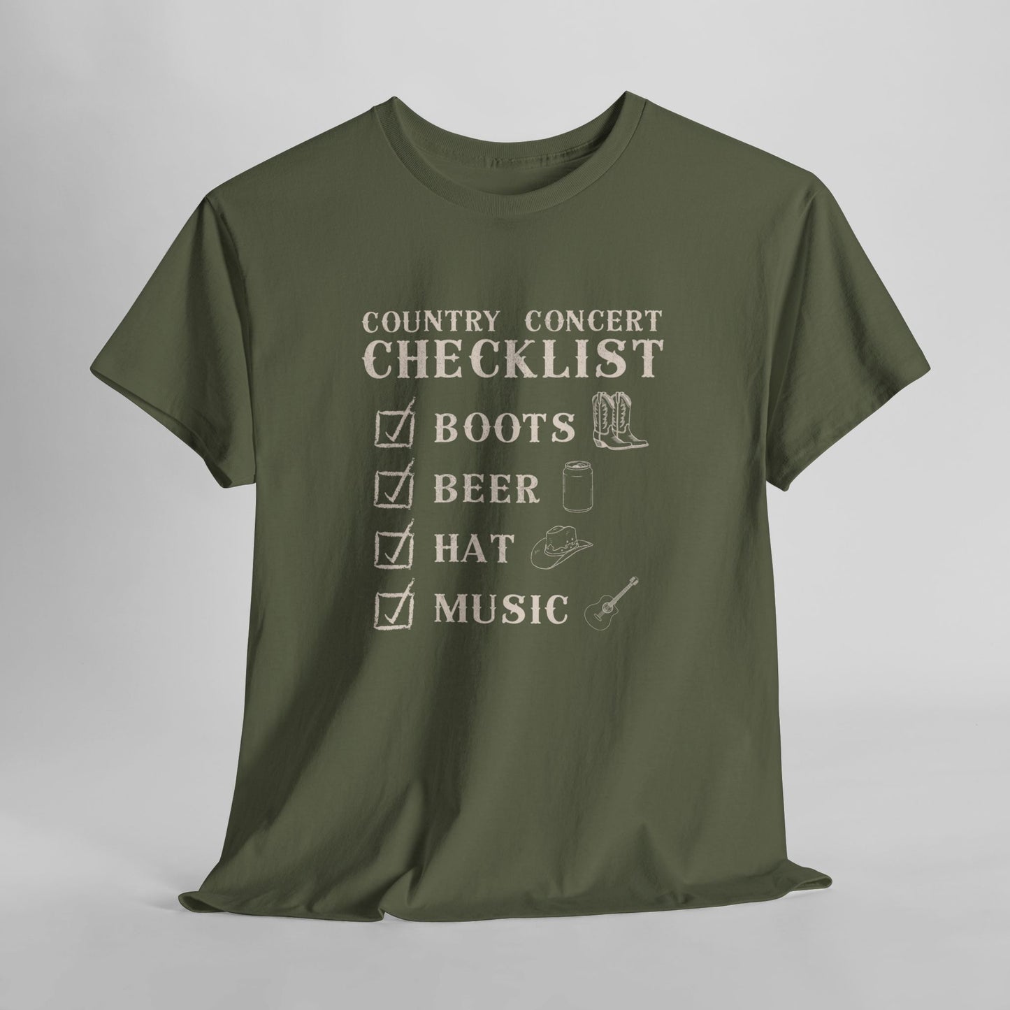 Country Concert Checklist T-Shirt
