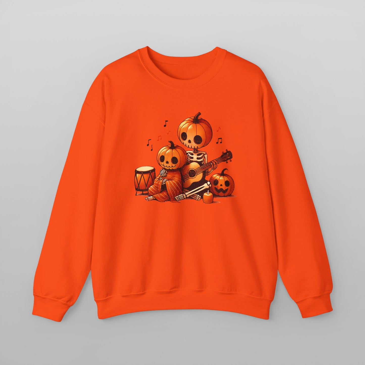 Cozy Halloween Pumpkin Guitar Sweatshirt