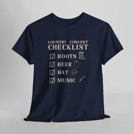 Country Concert Checklist T-Shirt