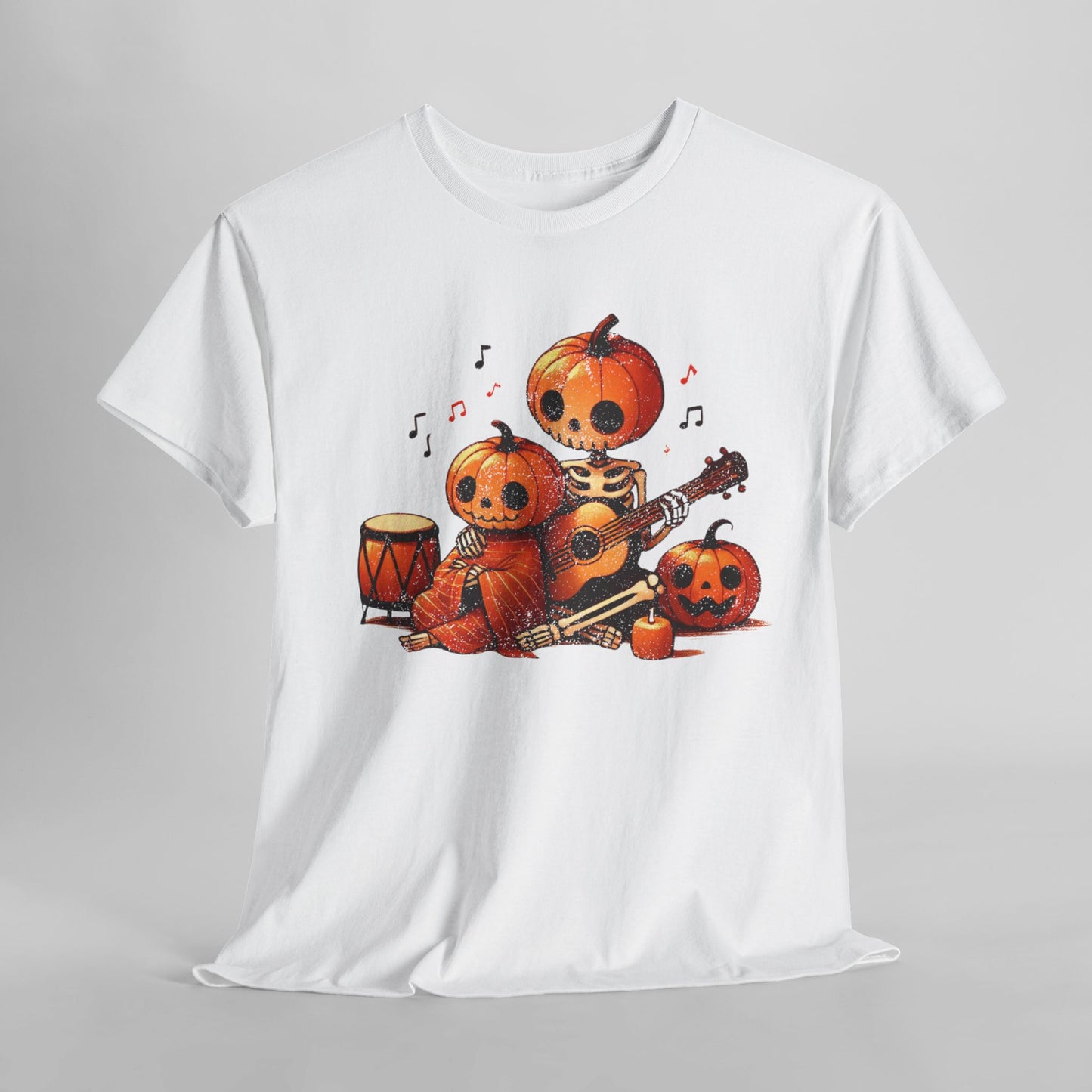Cozy Halloween Pumpkin Guitar T-Shirt