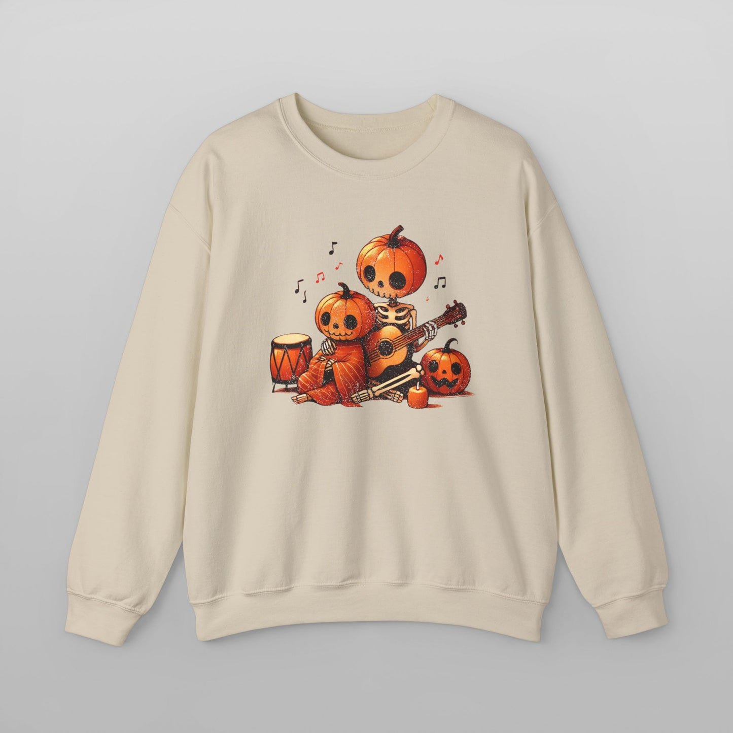 Cozy Halloween Pumpkin Guitar Sweatshirt