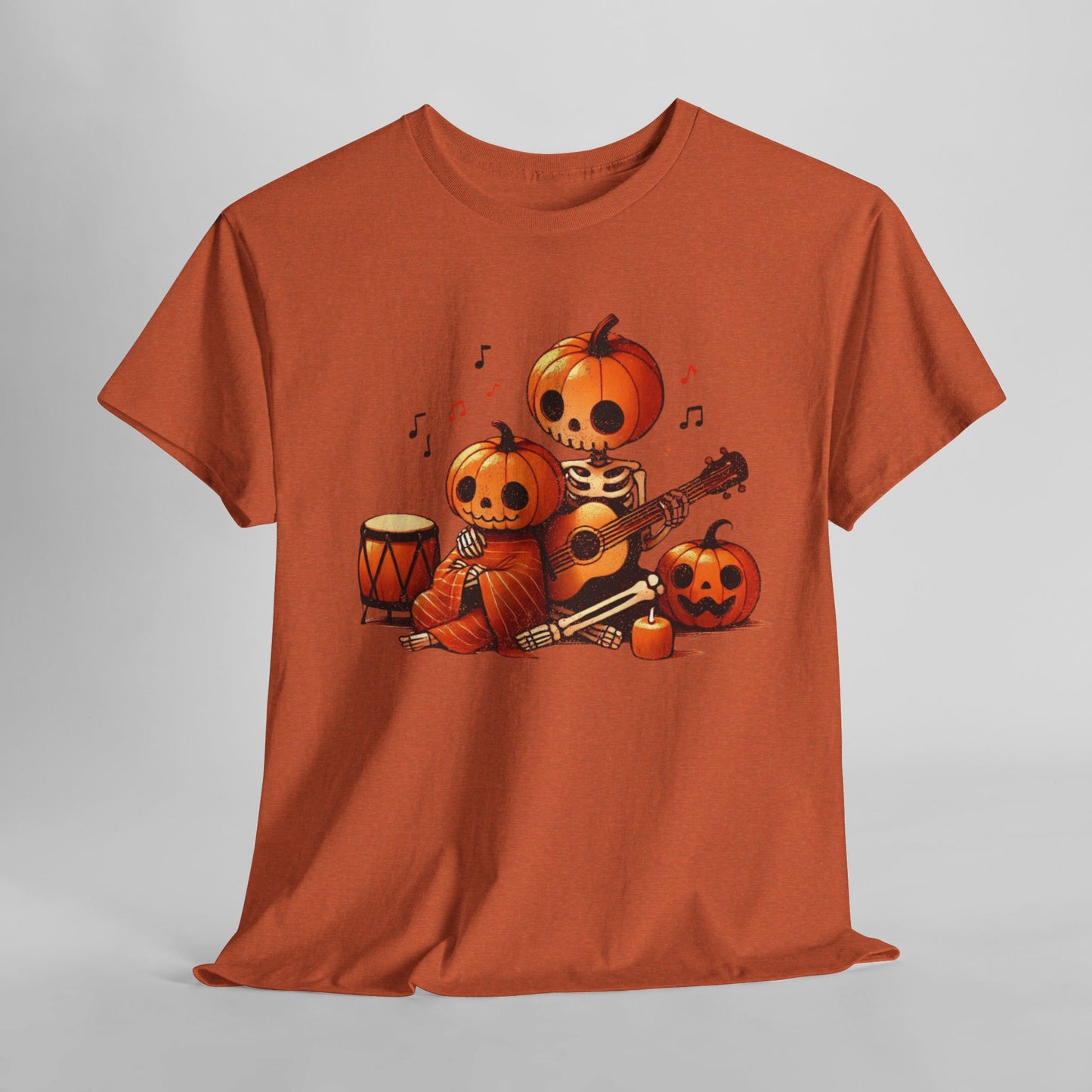 Cozy Halloween Pumpkin Guitar T-Shirt