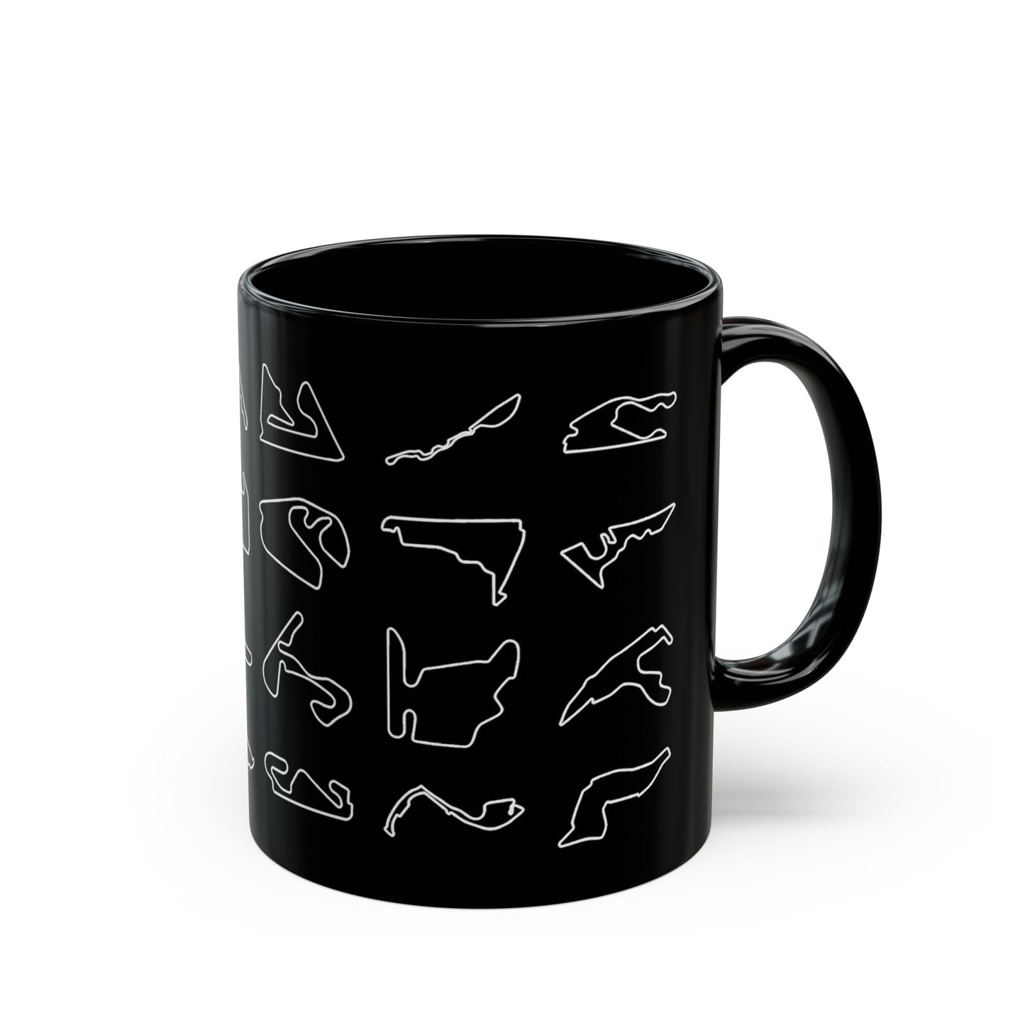 [11oz] 2026 Formula 1 circuits black mug angled view