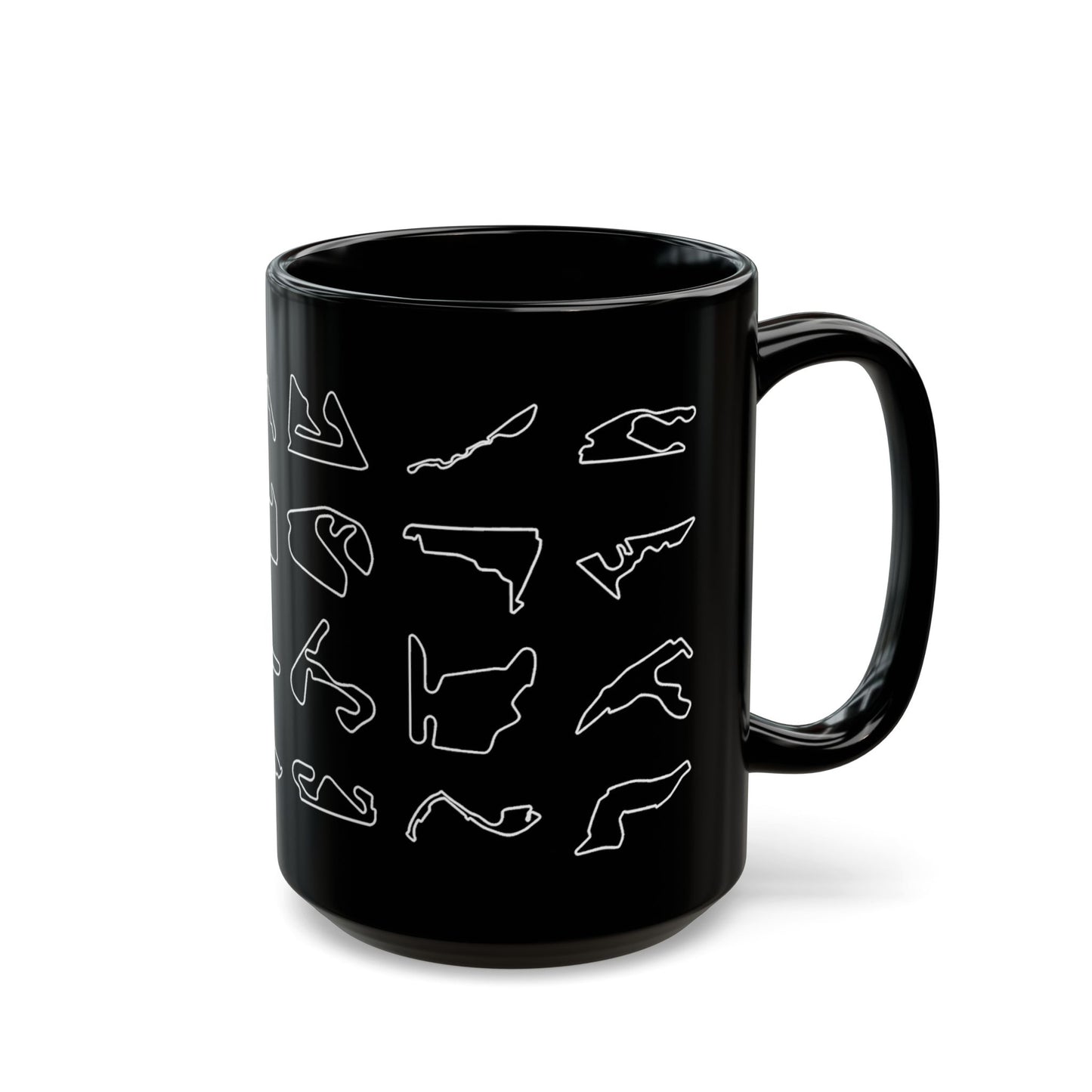 [15oz] 2026 Formula 1 circuits black mug angled view